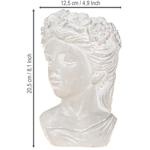 Itens Cabeça de planta antiga em pedra fundida, plantador feminino 12,5×12×20,5 cm