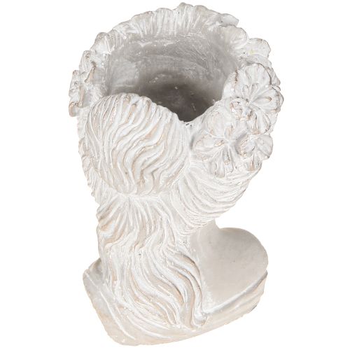 Itens Cabeça de planta antiga em pedra fundida, plantador feminino 12,5×12×20,5 cm