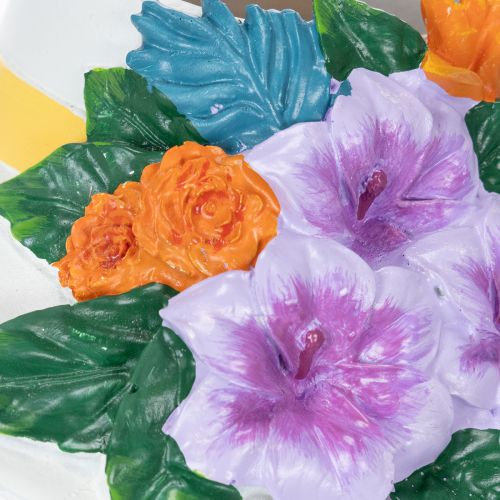 Itens Vaso de flores em forma de mulher de chapéu com flores, para decoração de plantas, para uso interno e externo, 20 cm.