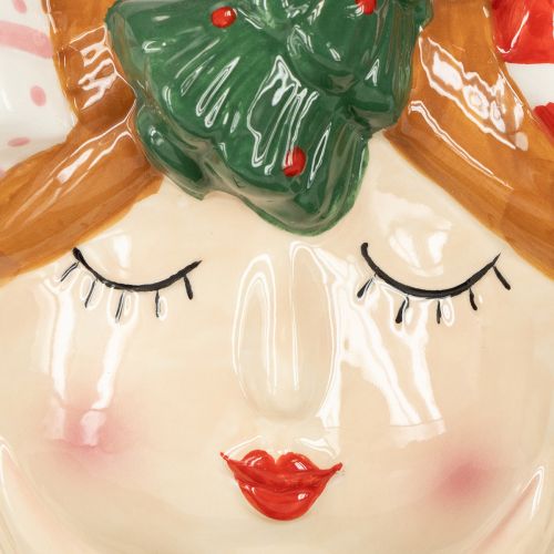 Floristik24 Cabeça de planta cerâmica menina plantador decorativo natal altura 17cm
