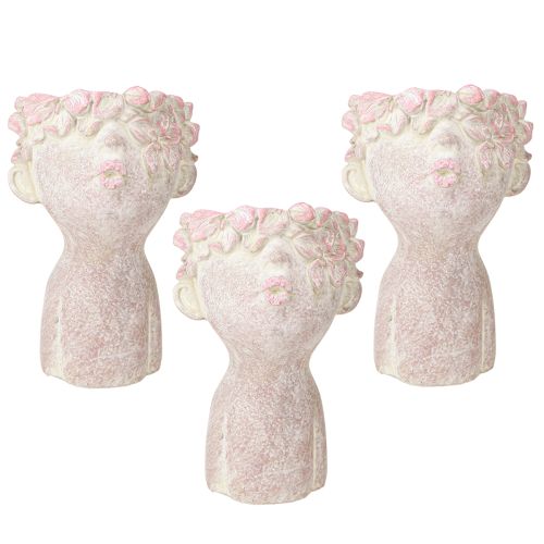Itens Cabeça de planta beijo boca busto para plantio rosa 18cm 3 peças