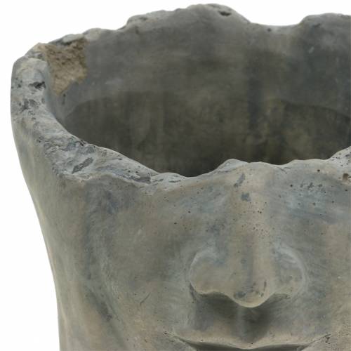 Floristik24 Busto de cabeça de planta feito de concreto para plantio cinza H14.5cm 2pcs