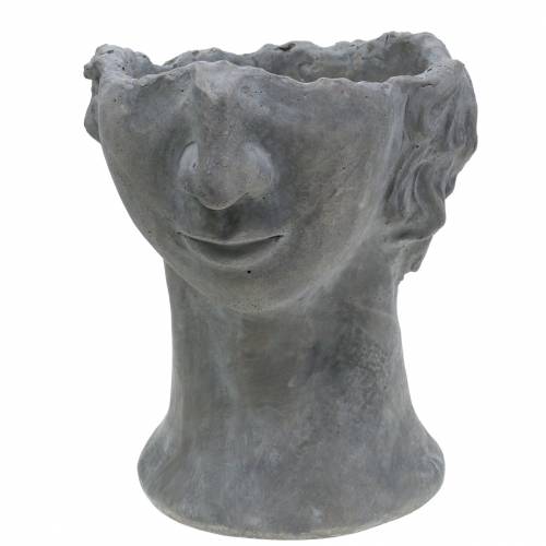 Floristik24 Busto de cabeça de planta feito de concreto para plantio cinza H23,5cm