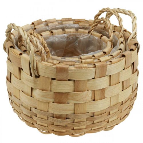 Itens Cesto para plantas floreira cesto decorativo nature Ø18/23/29cm conjunto de 3