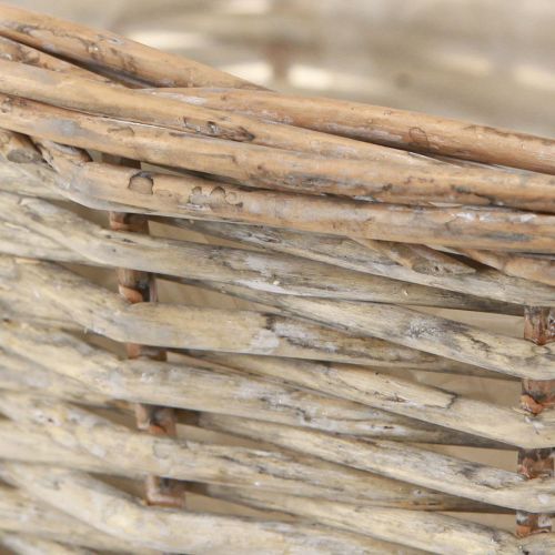 Itens Cesta para plantas cesta de vime natural cinza-branco Ø25 H21cm 2 unidades
