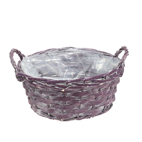 Floristik24 Cesto de plantas redondo roxo escuro Ø20cm Alt.10cm