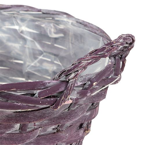 Floristik24 Cesto de plantas redondo roxo escuro Ø20cm Alt.10cm