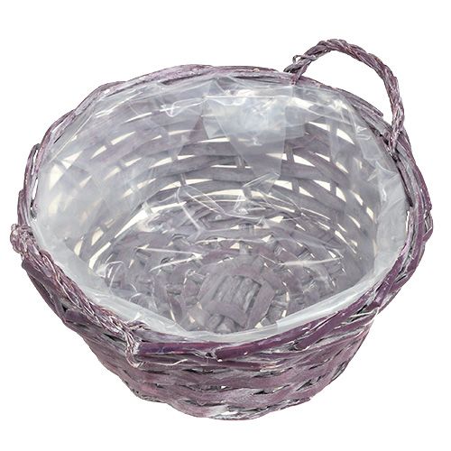 Floristik24 Cesto de plantas redondo roxo escuro Ø20cm Alt.10cm