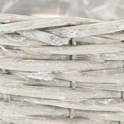 Itens Cesta para plantas redonda de vime branco-cinza Ø30/25/20cm conjunto de 3