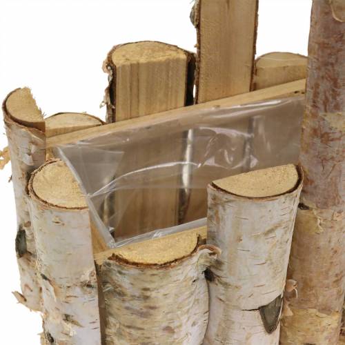 Itens Cesta de plantação de ramos de bétula com alça 24x14,5cm A25,5cm