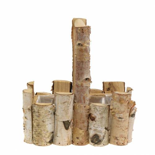 Floristik24 Cesta de plantação de ramos de bétula com alça 24x14,5cm A25,5cm