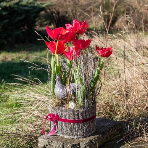 Floristik24 Cesto para plantas feito de galhos caiados Ø15-25cm conjunto de 3