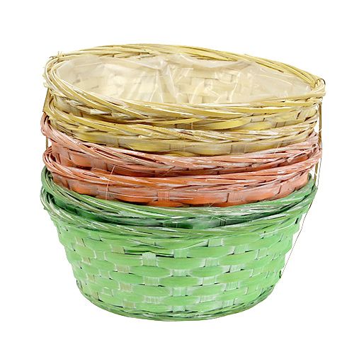 Itens Cesto para plantas redondo Ø25cm laranja, amarelo, verde 6 unidades