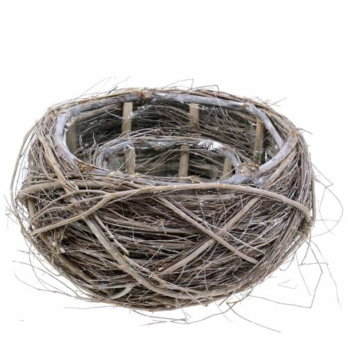 Floristik24 Cesto de plantas e ramos lavados a branco Ø37/28cm conjunto de 2