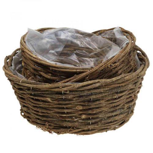 Floristik24 Cesto de plantas vaso de flores vinhas rústicas Ø20/25/28cm conjunto de 3