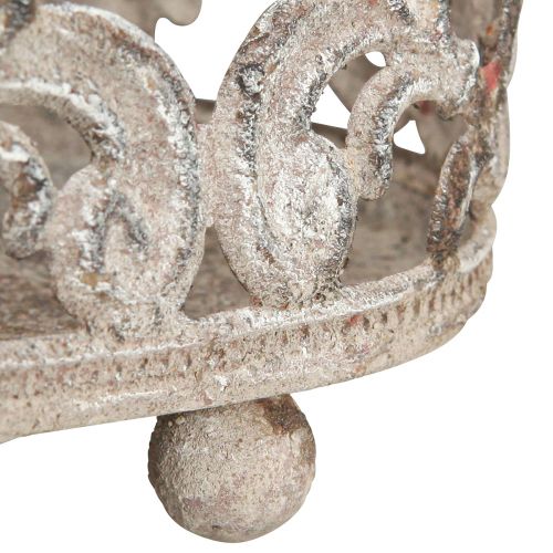 Floristik24 Bandeja decorativa oval estilo antigo cinza ferrugem 26/21cm conjunto de 2 peças