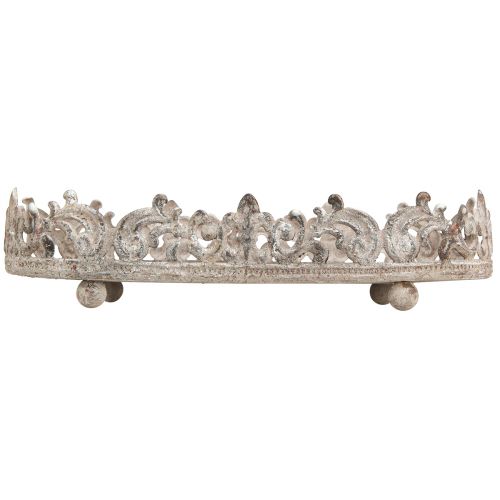 Floristik24 Bandeja decorativa oval estilo antigo cinza ferrugem 26/21cm conjunto de 2 peças