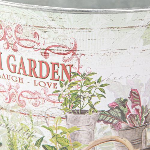 Itens Vaso de plantas vaso de flores redondo metal Fresh Garden H21cm