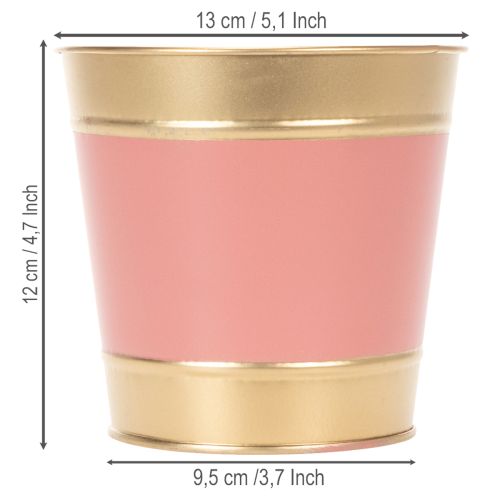 Itens Vaso de metal para plantas/flores, Ø13cm A12cm, conjunto com 4 peças