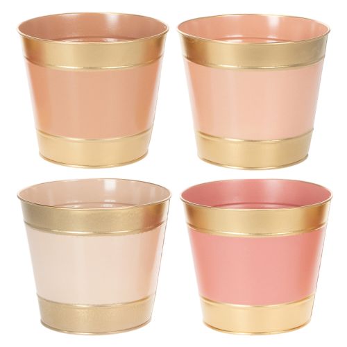 Floristik24 Vaso de metal para plantas/flores, Ø17cm A14,5cm, conjunto com 4 peças