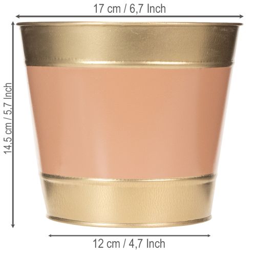 Itens Vaso de metal para plantas/flores, Ø17cm A14,5cm, conjunto com 4 peças