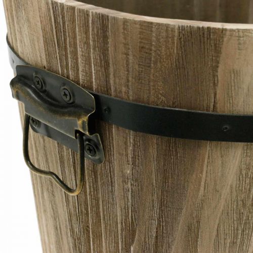 Floristik24 Plantador de madeira oval com alças estilo country 40 × 25 × 30cm