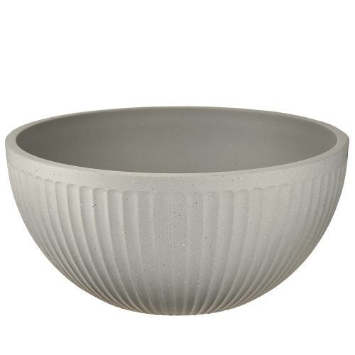 Floristik24 Vaso plástico cinza mesclado tigela com ranhuras Ø30cm