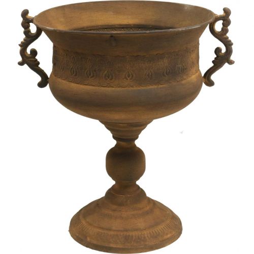 Floristik24 Vaso de xícara com aparência de ferrugem grande metal Ø29cm H39cm