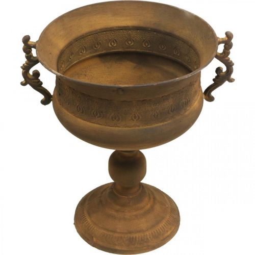 Floristik24 Vaso de xícara com aparência de ferrugem grande metal Ø29cm H39cm