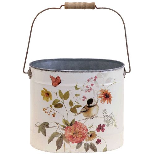 Floristik24 Vaso de metal com alça mola Ø28/22/18cm conjunto de 3