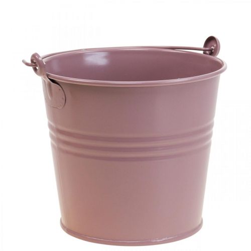 Floristik24 Vaso antigo balde de metal decorativo rosa velho Ø16cm A24cm