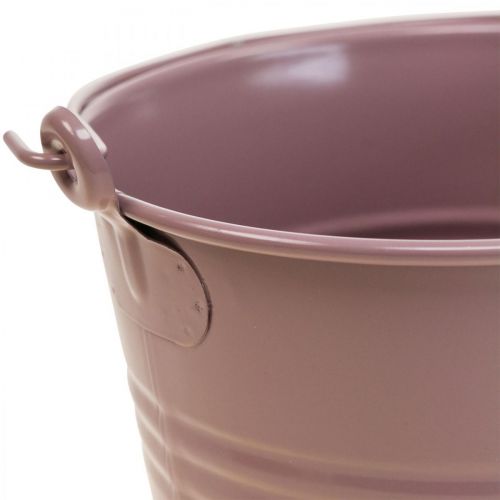 Floristik24 Vaso antigo balde de metal decorativo rosa velho Ø16cm A24cm