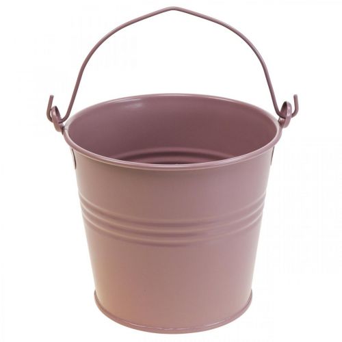 Floristik24 Vaso antigo balde de metal decorativo rosa velho Ø16cm A24cm