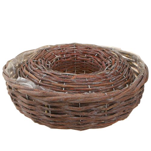 Floristik24 Anel para Plantas Vaso para Plantas Madeira Natural Cinza Ø30/35cm Conjunto 2 peças
