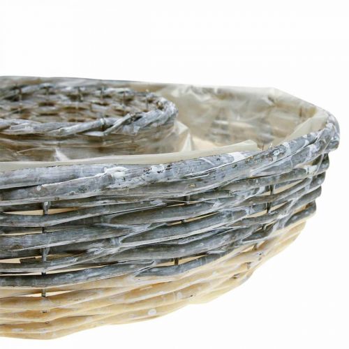 Floristik24 Anel de planta tigela salgueiro planta natural Ø44/38cm conjunto de 2 branco lavado