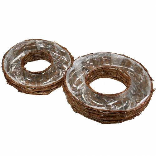 Floristik24 Tigela de planta natural casca anel de planta Ø50/43cm conjunto de 2