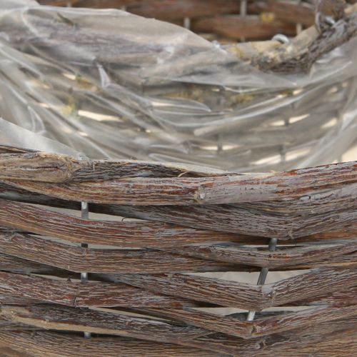 Floristik24 Anéis para plantas Madeira Rattan Natural Cinza Ø40/45cm Conjunto de 2