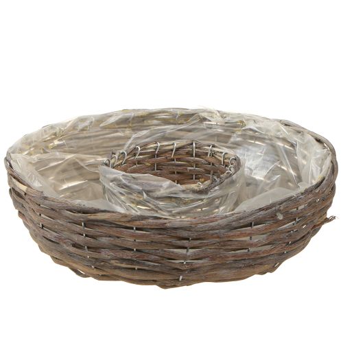 Floristik24 Anéis para plantas Madeira Rattan Natural Cinza Ø40/45cm Conjunto de 2