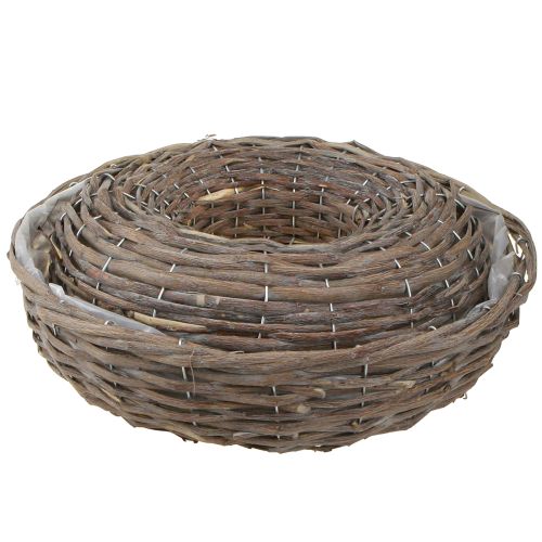 Itens Anéis de madeira rattan para plantas, cinza natural, Ø40/45cm, conjunto de 2.