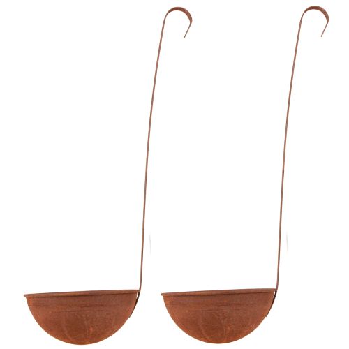 Floristik24 Tigela para plantas pendurada decoração de cozinha espátula ferrugem Ø16,5cm 2 unidades