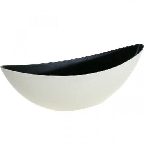 Floristik24 Tigela para plantas Tigela decorativa oval Jardiniere creme branco 39×12×13cm