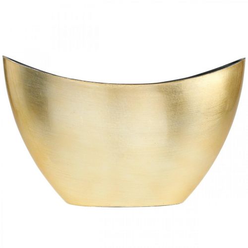 Floristik24 Tigela para plantas Tigela decorativa oval jardineira ouro 24×10×15cm
