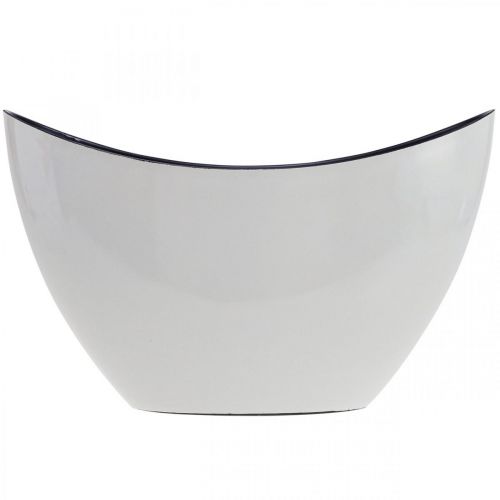 Floristik24 Tigela para plantas Tigela decorativa oval Jardiniere creme branco 24×10×15cm