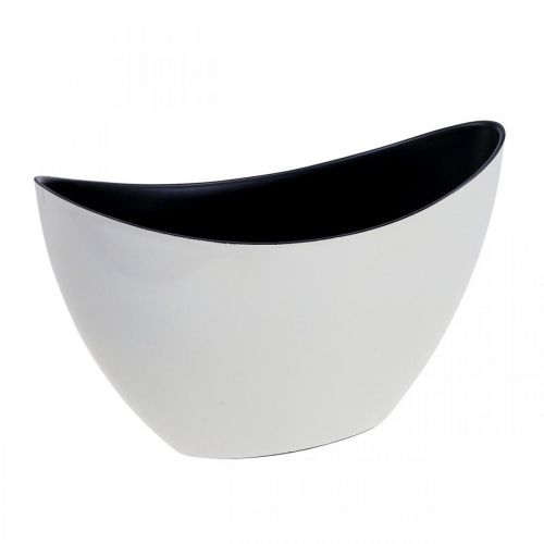 Floristik24 Tigela para plantas Tigela decorativa oval Jardiniere creme branco 24×10×15cm