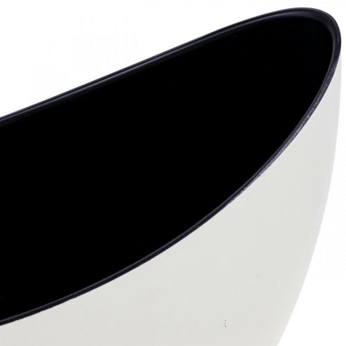 Floristik24 Tigela para plantas Tigela decorativa oval Jardiniere creme branco 24×10×15cm