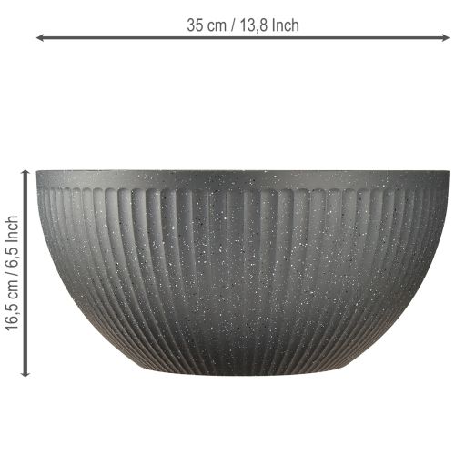 Itens Vaso plástico antracite Ø35cm A16,5cm