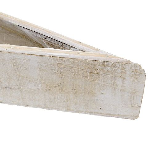 Floristik24 Vasilha feita de madeira branca 79 cm x 14 cm x 7,5 cm