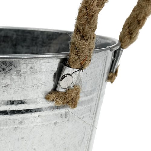 Floristik24 Vasilha para plantador em folha de metal prata Ø18cm Alt.10cm