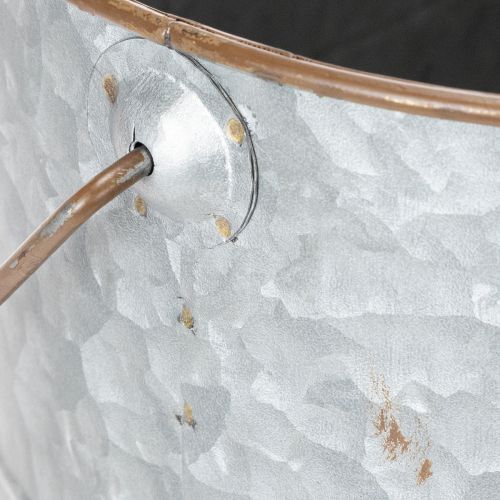 Itens Vaso de plantas com alça, vaso de metal, floreira, prata, marrom, A22/20cm L42/40cm, conjunto de 2