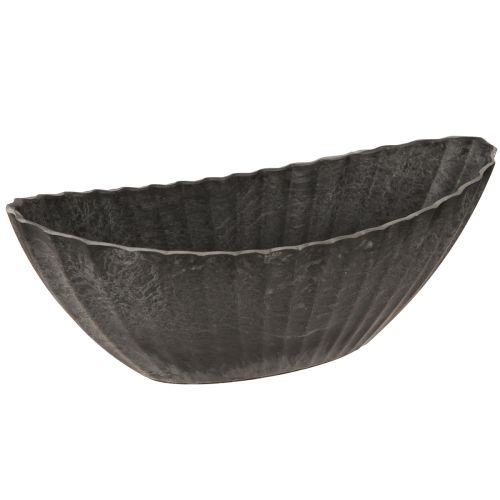 Floristik24 Vaso para plantas com ranhuras, barco para plantio, antracite, 24 cm